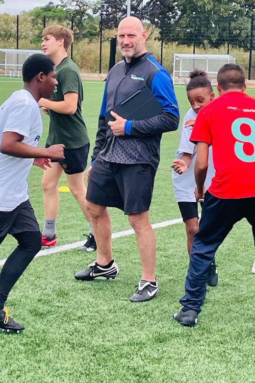 Lawrence Dallaglio Training The Team Of Aspiring Rugby Players