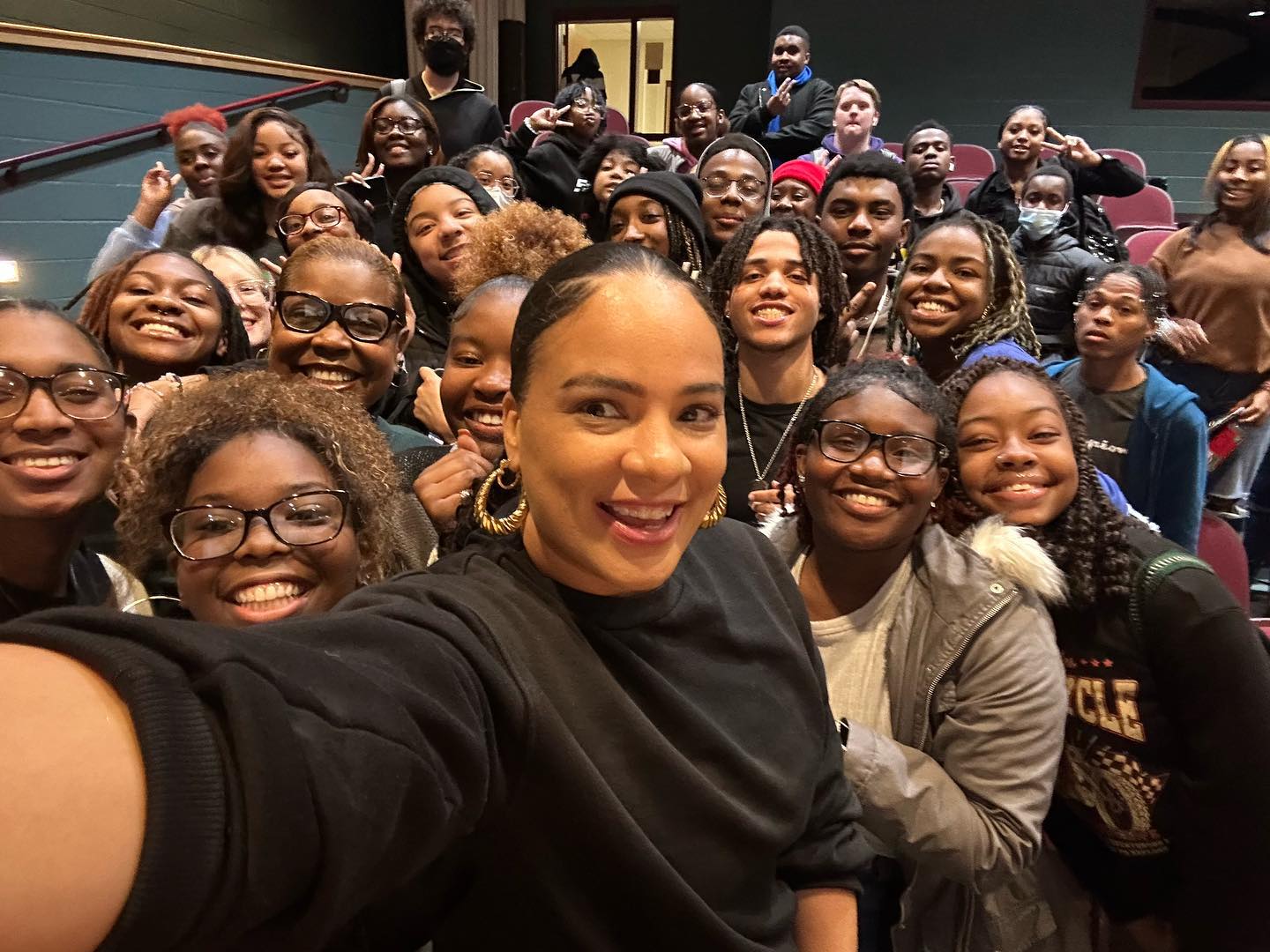 Maia Chaka With The Students Of King’s Fork High School