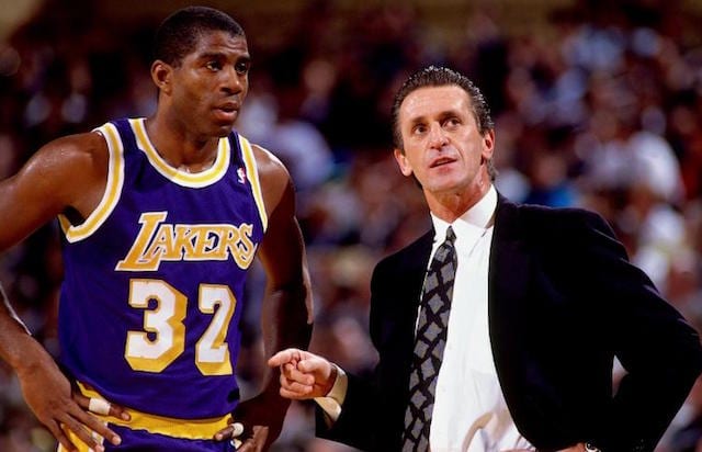 Pat Riley During His Coaching Days With The Los Angeles Lakers
