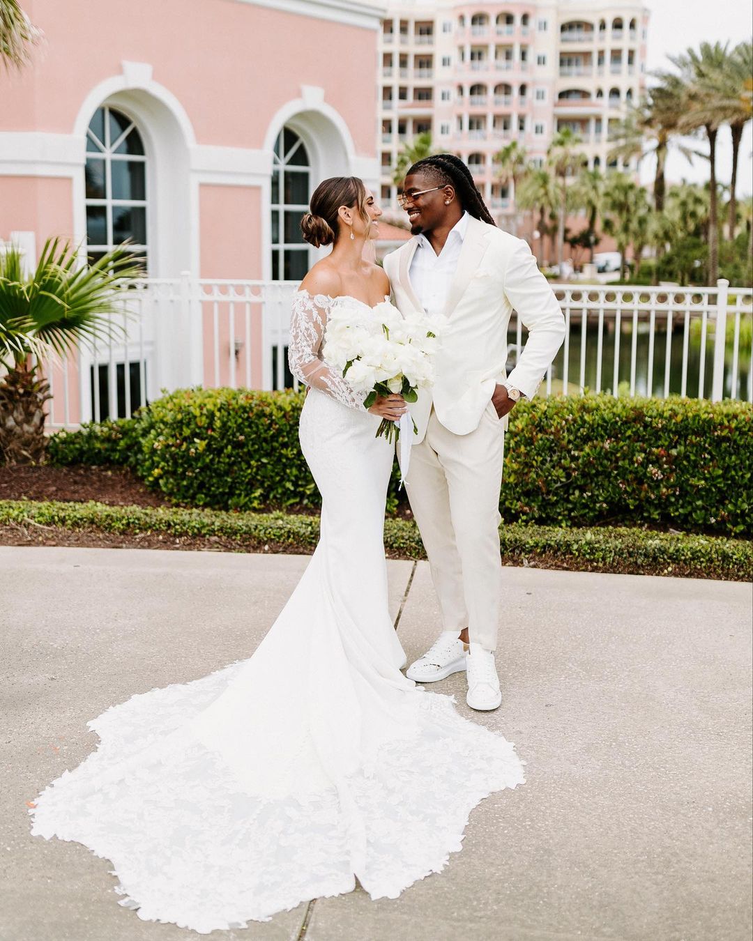 Tony Jones Jr And Rebecca Jones Pictured On Their Wedding Day