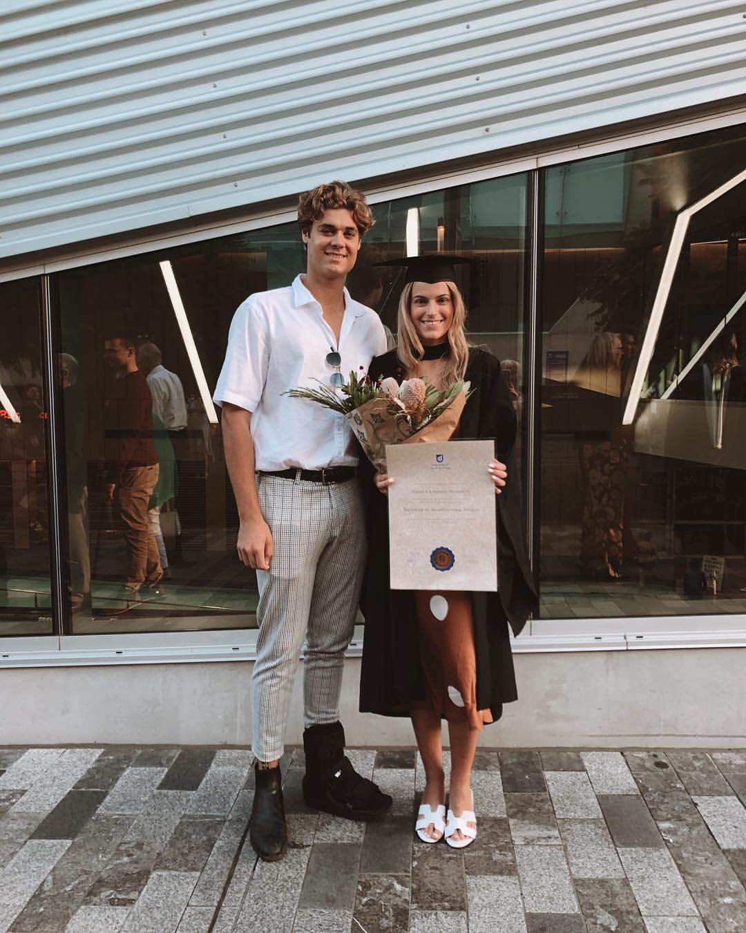 Spencer Johnson With His Girlfriend Sarah Petherick On Her Master's Graduation