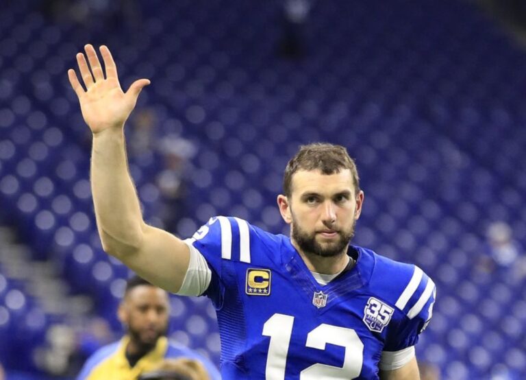 Andrew Luck Waves To The Fans As He Leaves The Field During His Last Season With The Colts