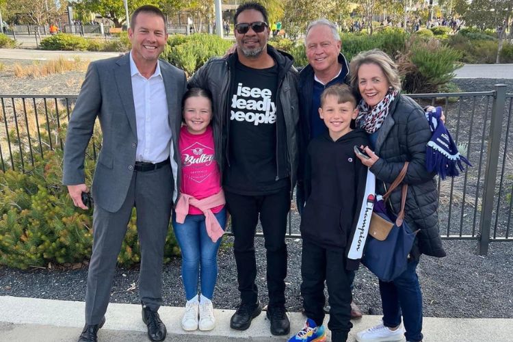 Former AFL Player, David Wirrpanda Pictured With Ben Cousins, His Parents, Bryan, And Stephanie, And His Kids  