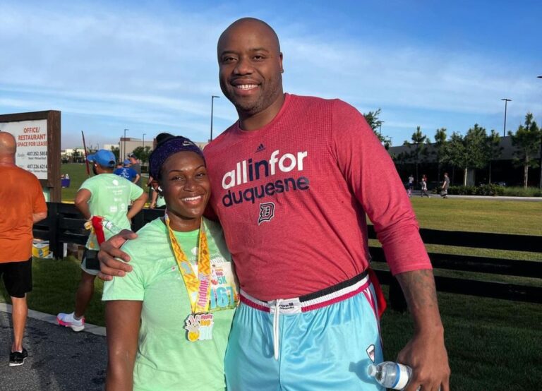 Brandon Hunter Pictured With His Wife, Mary Hunter During A Run In 2022