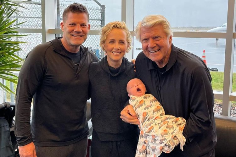 Jimmy Johnson Pictured With His Son, Chad, Daughter-In-Law, Mary, And His Grandson, Cooper