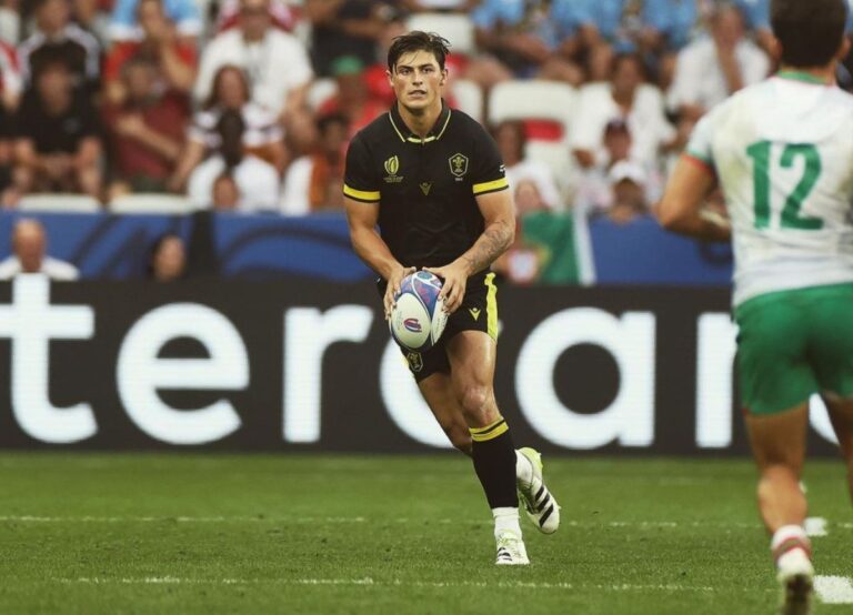 Louis Rees-Zammit Pictured In The Ongoing Rugby World Cup Tournament Against Portugal