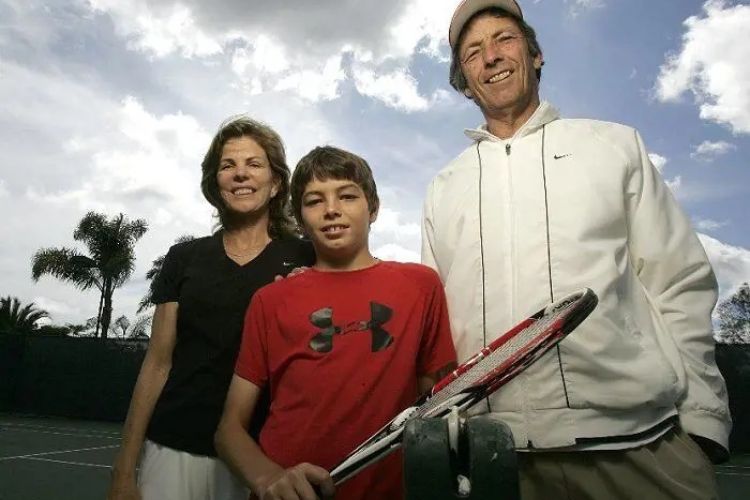 A Young Taylor Fritz Pictured With His Parents, Kathy May And Guy Fritz