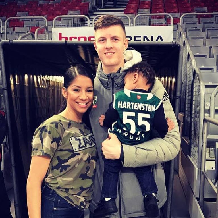 Isaiah Hartenstein With His Sister And Nephew 