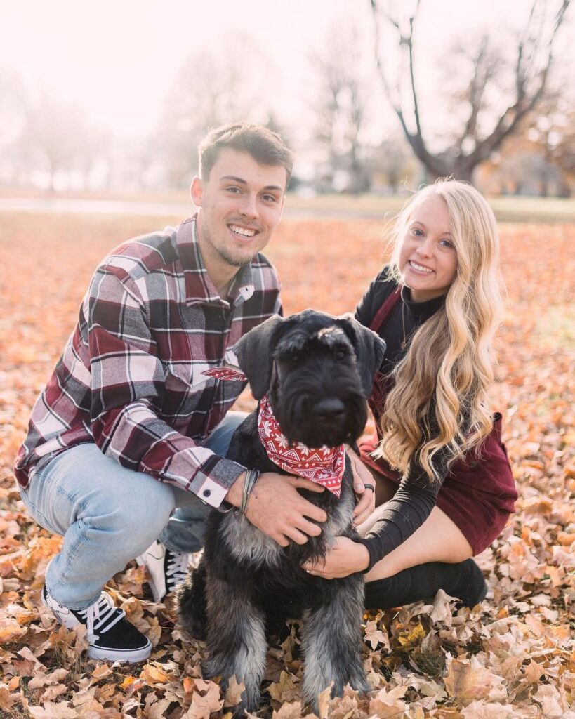 Evan And His Wife Kaylen With Their Dog JP