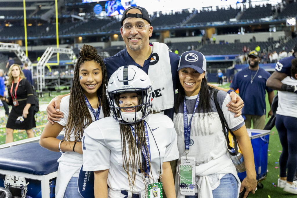 James Franklin With His Wife And Daughters