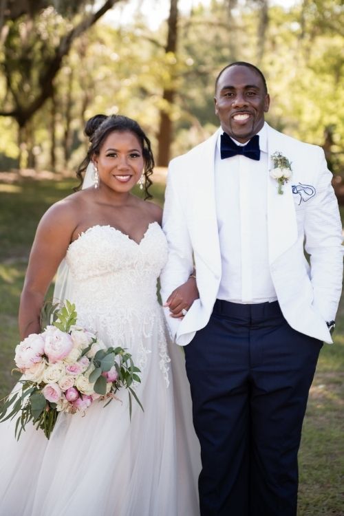 CJ Spiller And His Wife, Daysha Jackson At Their Wedding In 2020