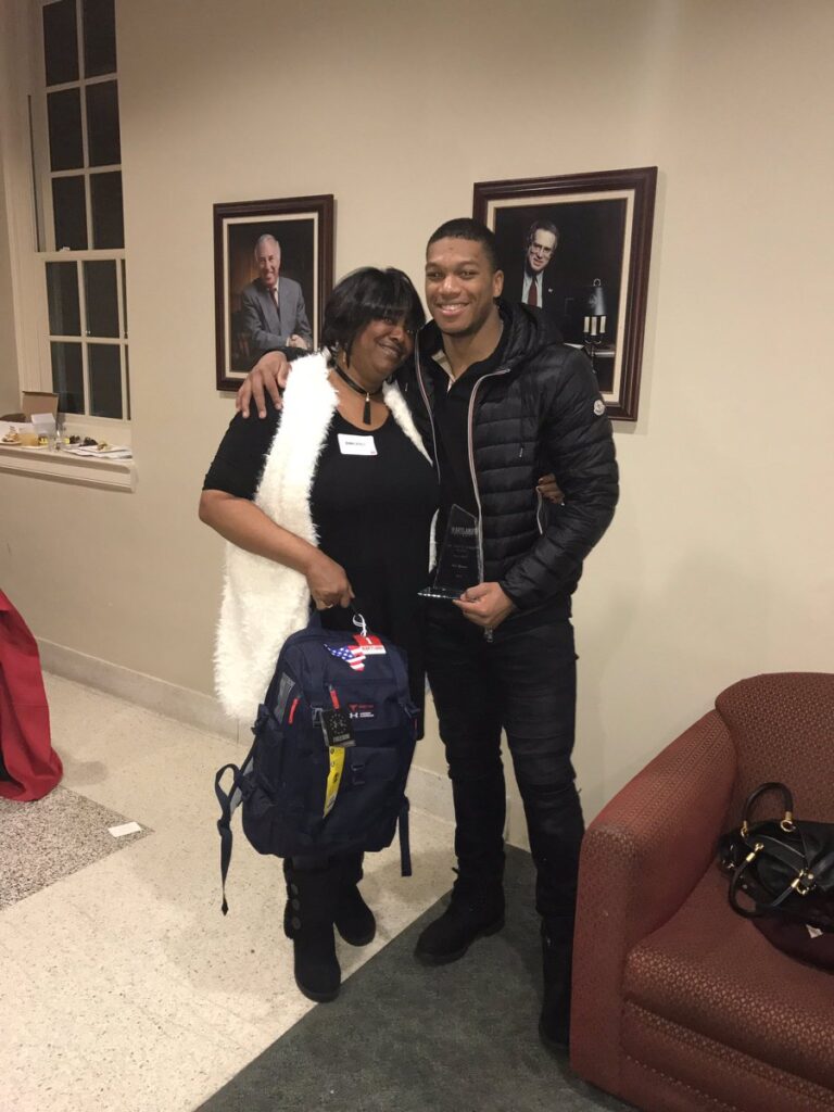 DJ Moore With His Mother