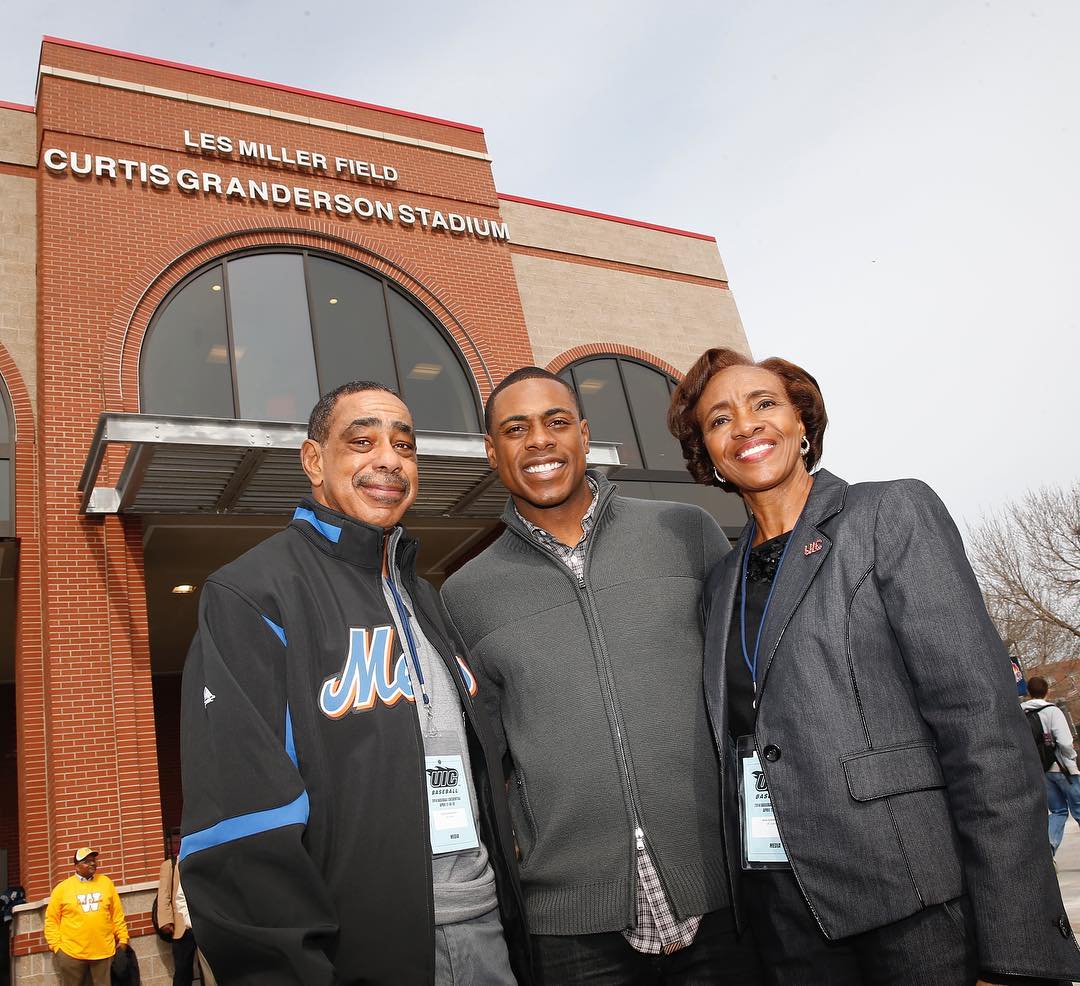 Curtis Granderson With His Parents