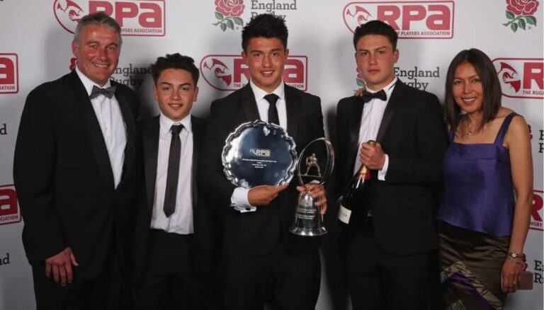 English Rugby Player Marcus Smith With His Family