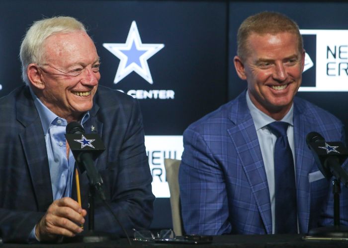 Garrett with the Dallas Cowboys' owner Jerry Jones