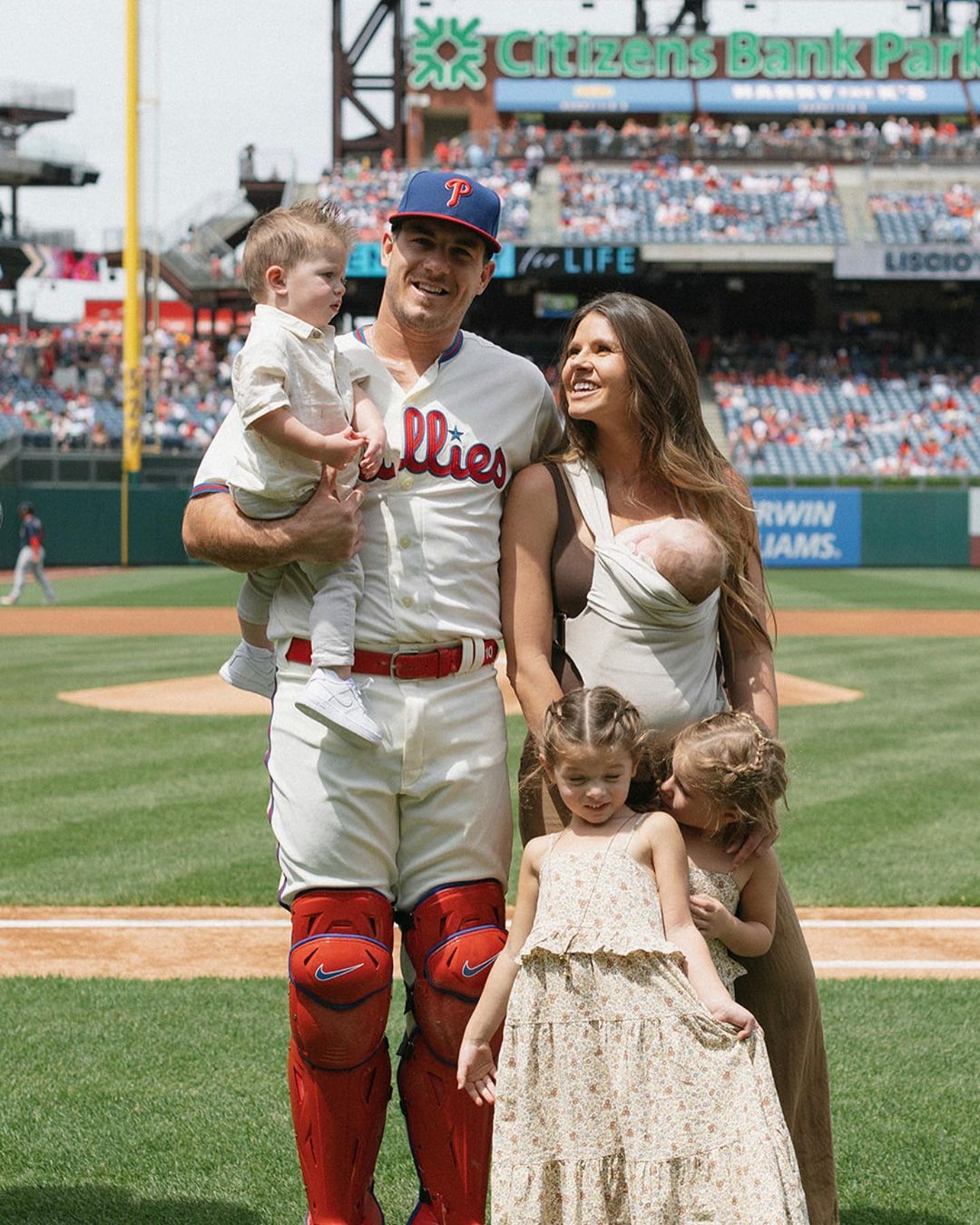 JT Realmuto With His Wife & Children