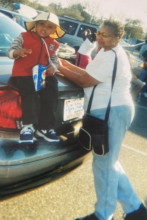 Jaleel McLaughlin With His Mother When He Was A Child