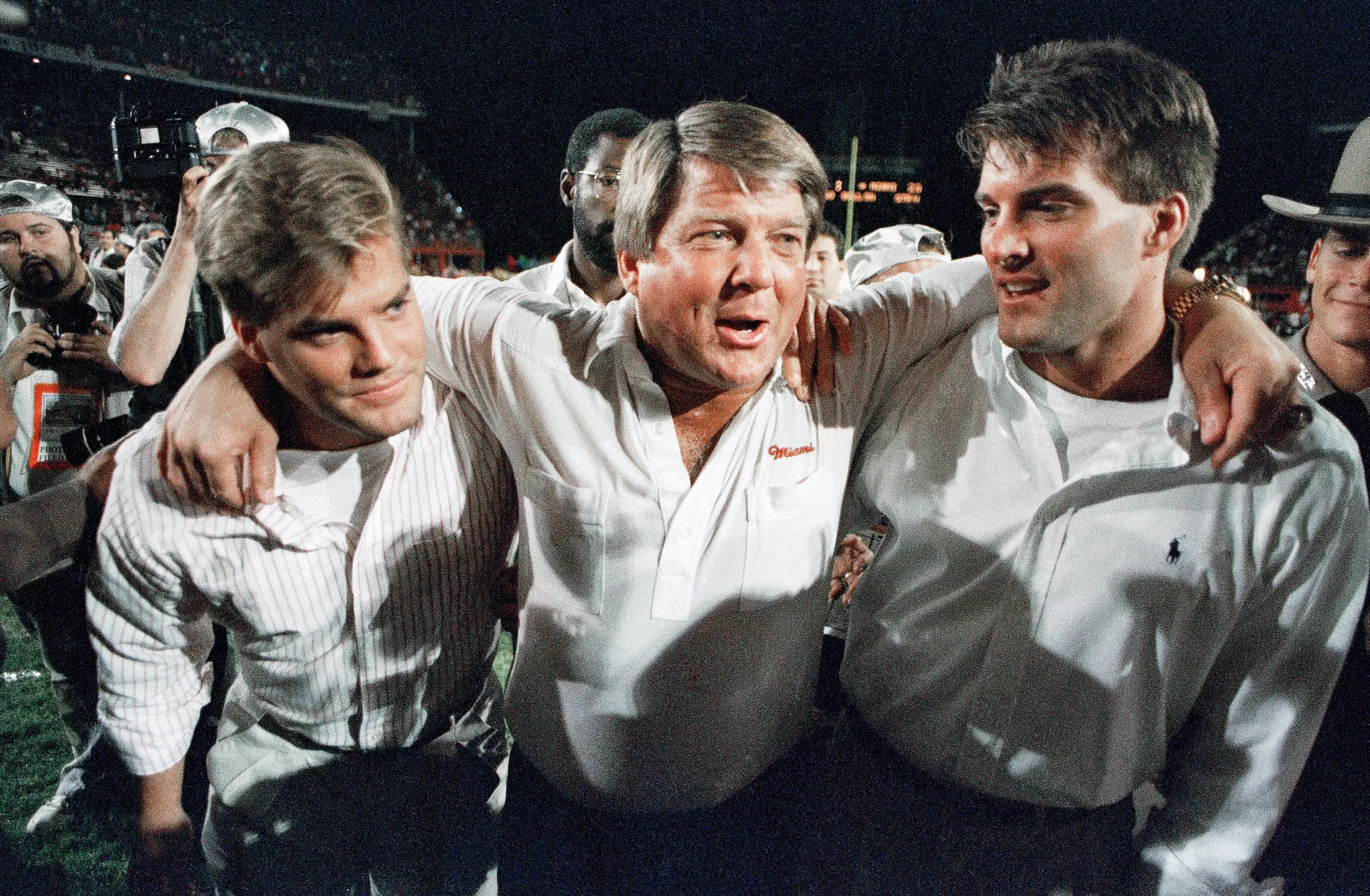 Jimmy Johnson With His Sons Chad And Brent Johnson