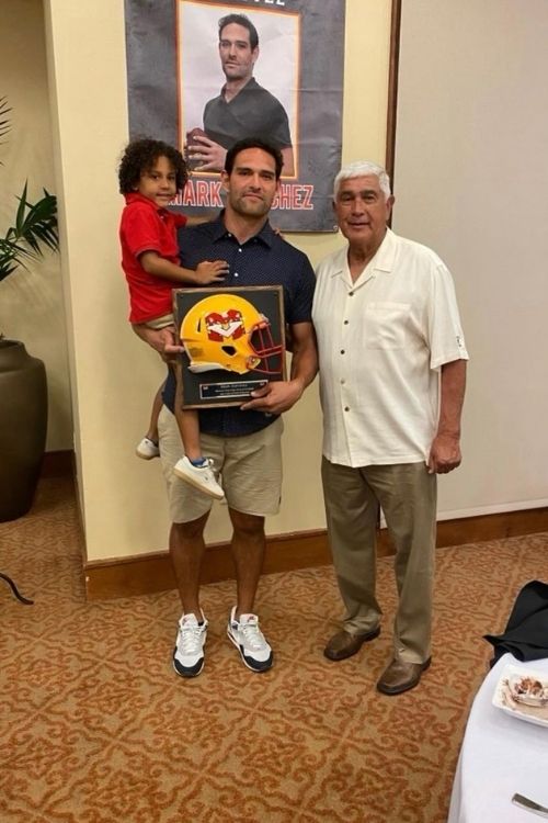 Mark Sanchez With His Son And Father Mark Sr.