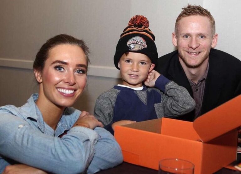 Corey Perry With His Wife And Son