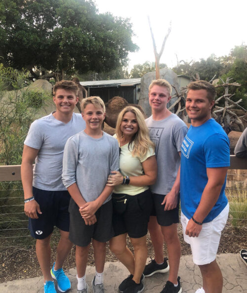 Zach Wilson With His Mother Lisa And Younger Brothers