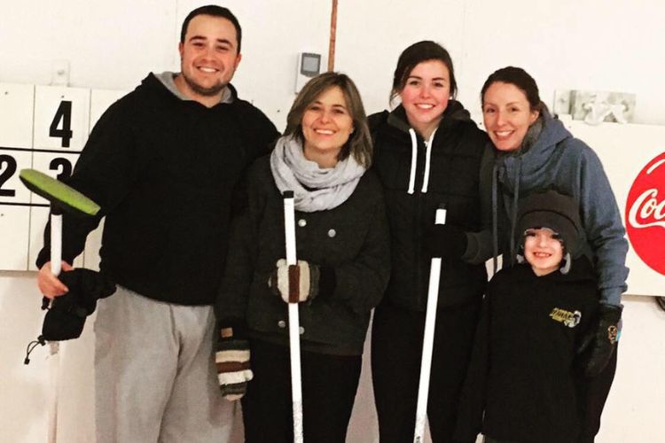 Dean Evason Kids, Bryce, Brianne (Third From Right), And Young Brooke(Right) Pictured In A Ice Rink