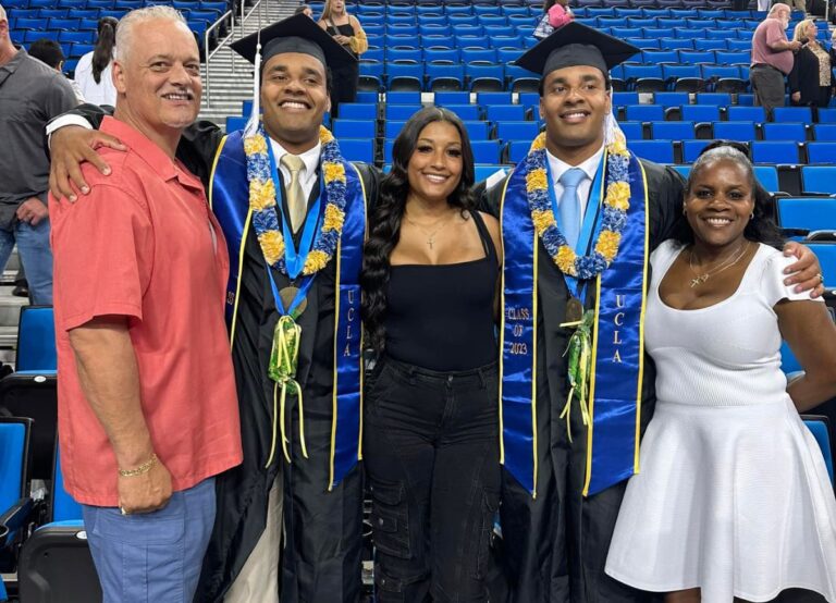 Gabriel And Grayson Murphy Pictured With Their Parents, Shaunielle And Chris Murphy, And Their Sister, Christin Murphy On Their Graduation Day