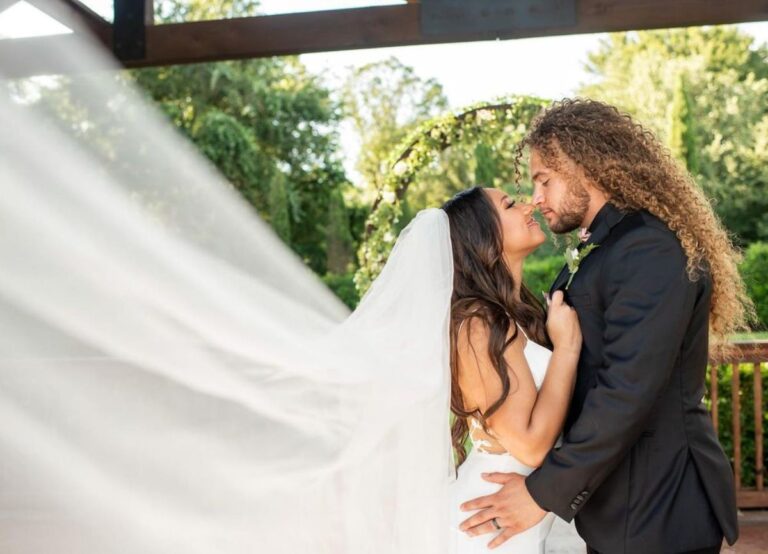 Grant Stuard And His Wife Josie Stuard Photographed After Their Wedding Ceremony On July 1, 2021