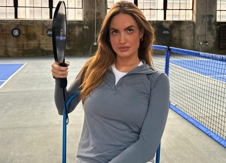 Haley Kalil Pictured During Shooting An Ad For Fabletics
