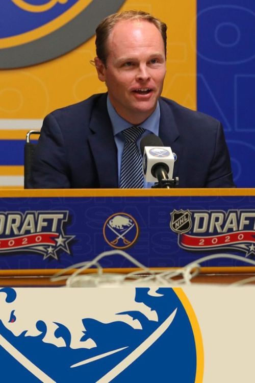 Kevyn Adams Pictured During A Press Conference In 2020 NHL Draft 