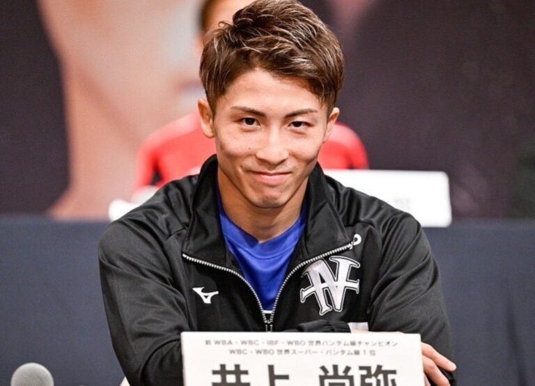 Naoya Inoue Pictured At A Press Conference Earlier This Year In July