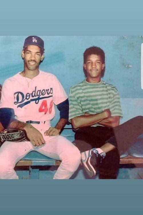 Pedro Martinez Pictured With His Older Brother Ramon Martinez During Their Early Years 