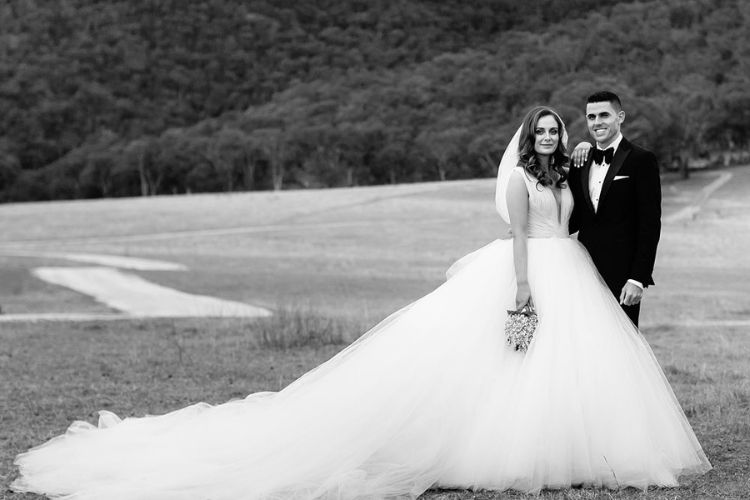 Tom Rogic Pictured With His Wife Sophia In 2019 After Their Wedding