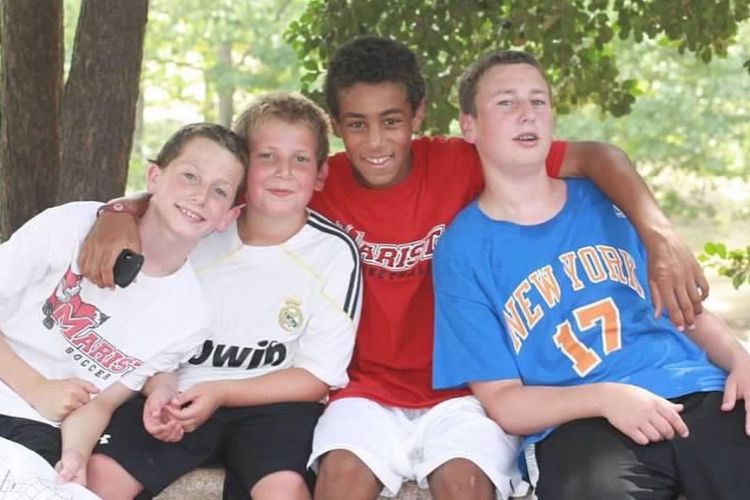 Tyler Adams Pictured With His Three Brothers, From L To R: Dylan, Donovan, Tyler And Darryl Jr 