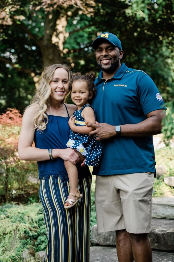 Sherrone Moore With His Wife And Daughter