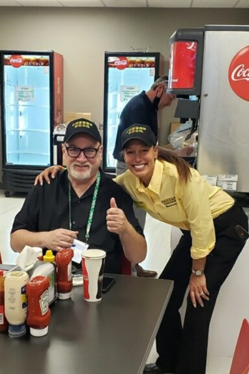 Bill Plaschke Enjoying His Fast Food Before A Match