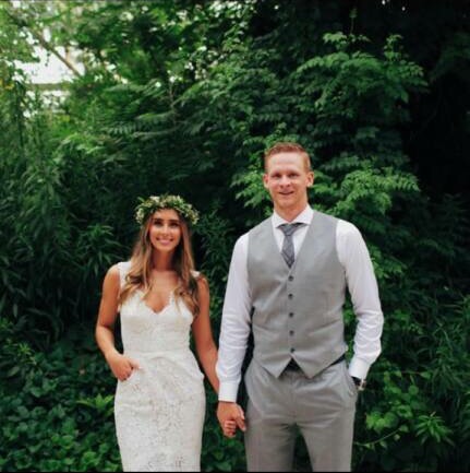 Corey Perry With His Wife Blakeny Perry On Their Wedding Day