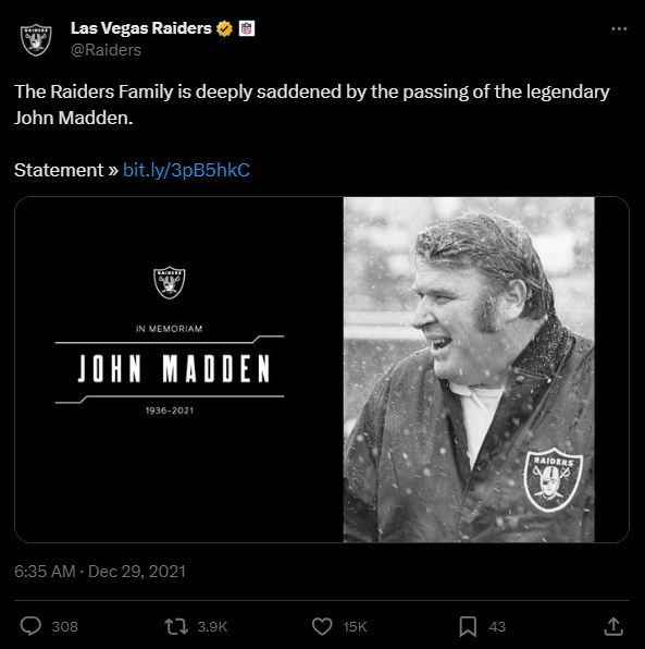In Remembrance: The Raiders Family mourns the loss of the legendary John Madden