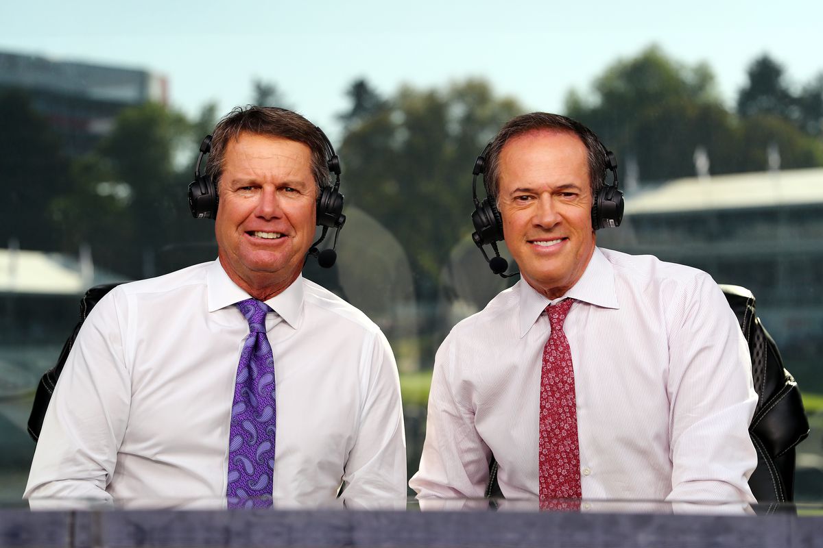 Paul Azinger With A Fellow Analyst