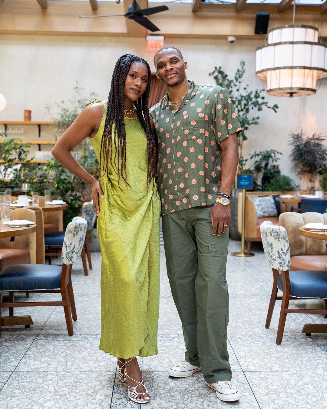 Russell Westbrook With His Wife Nina