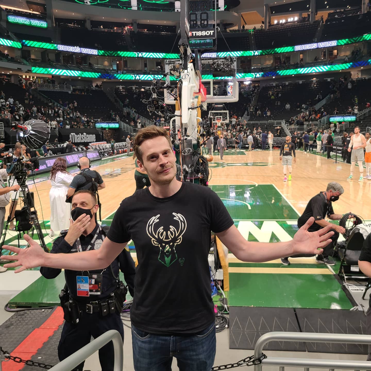 Tom Grossi Attending Milwaukee Bucks Game