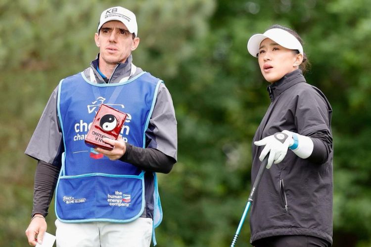 Amy Yang Pictured With Her Caddie, Jan P. Meierling Earlier This Year In April