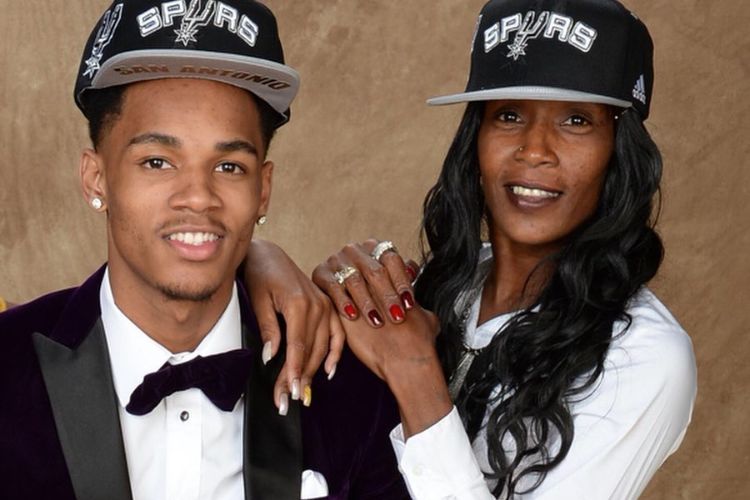 Dejounte Murray Pictured With His Mother, Meka Murray After Being Drafted By The Spurs In 2016