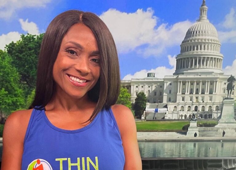 Dominique Dawes Pictured During Her Interview With NBC News Now In 2022