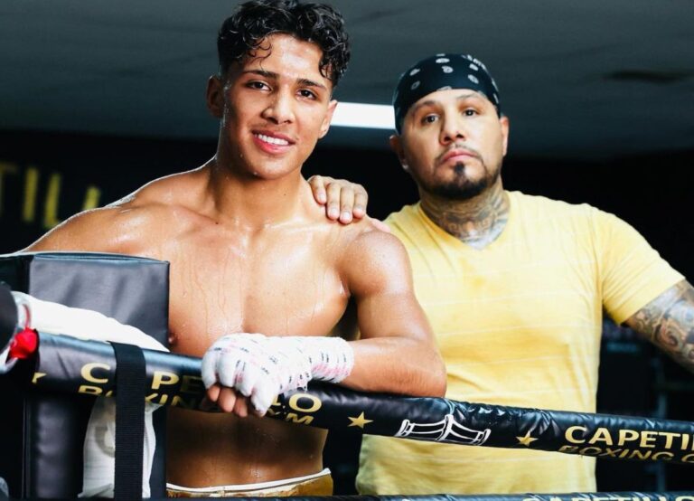 Fernando Vargas Pictured With His Youngest Son Emiliano Vargas Earlier This Year Training In Texas