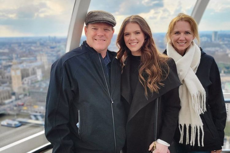 Scott Griese Pictured With His Daughter, Claire Griese (Middle) Last Year In London