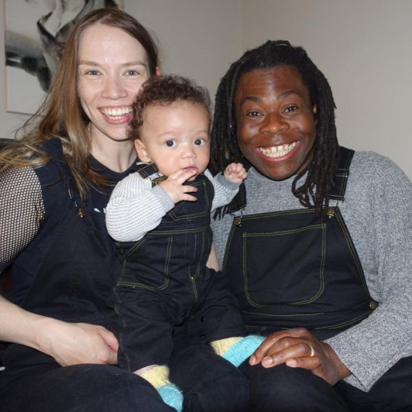 Ade Adepitan with his wife, Linda, and son, Bolla
