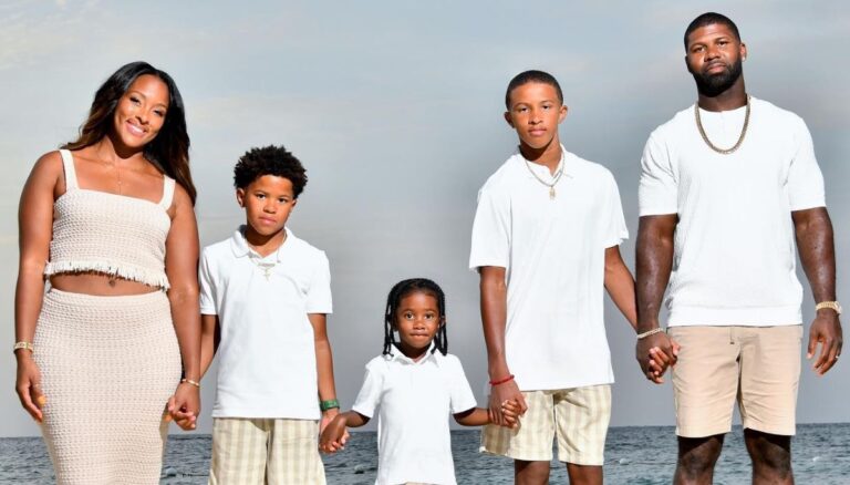 Devin Hester Jr. With His Parents And Siblings