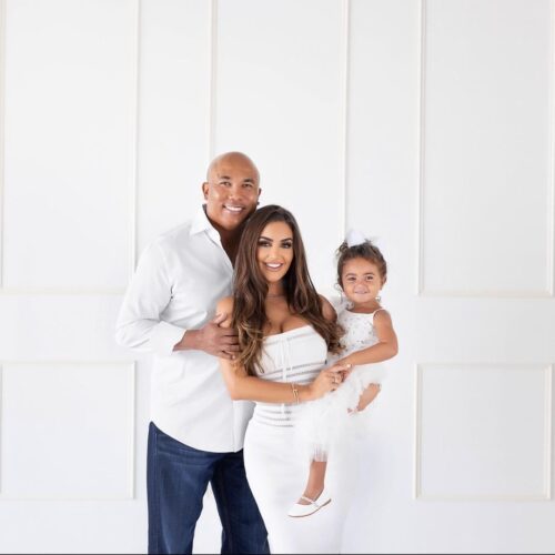 Hines Ward With His Wife Lindsey Georgalas And Daughter Londyn