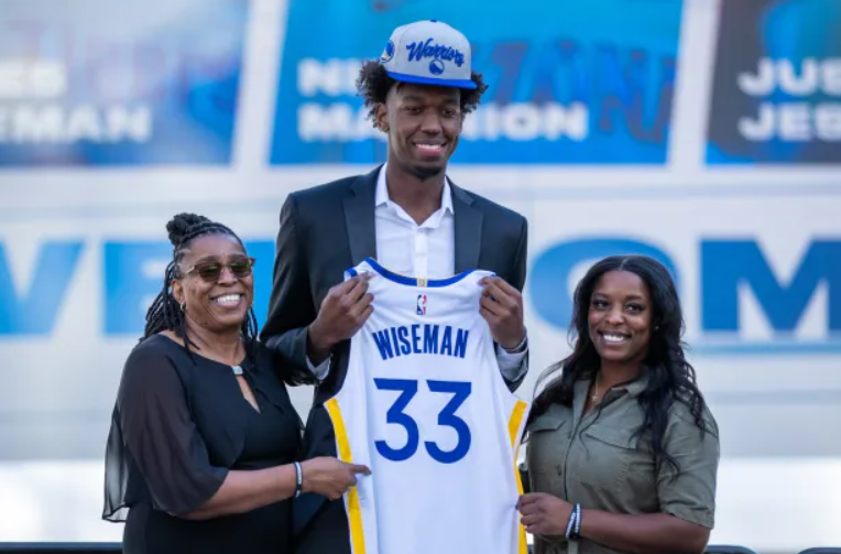 James Wiseman With His Mother And Sister